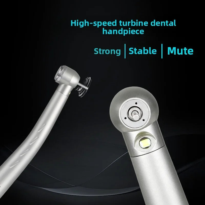 LED Light Dental High Speed Handpiece Ceramic Bearing Cartridge Rotor Push Button Air Turbine Triple Water Spray B2 M4 2/4 Holes