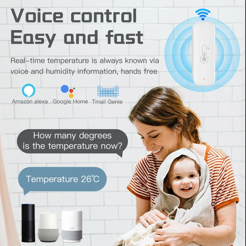 Tuya Zigbee Temperature Humidity Sensor APP Remote Control For Smart Home Work With Yandex Alexa Home Assistant ZHA Zigbee2MQTT