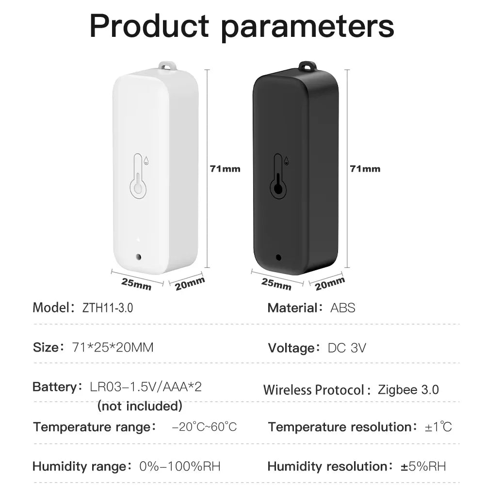Zigbee 3.0 IP65 Waterproof Temperature Humidity Sensor Indoor Outdoor Compatible with Alexa Yandex Zigbee2MQTT Home Assistant