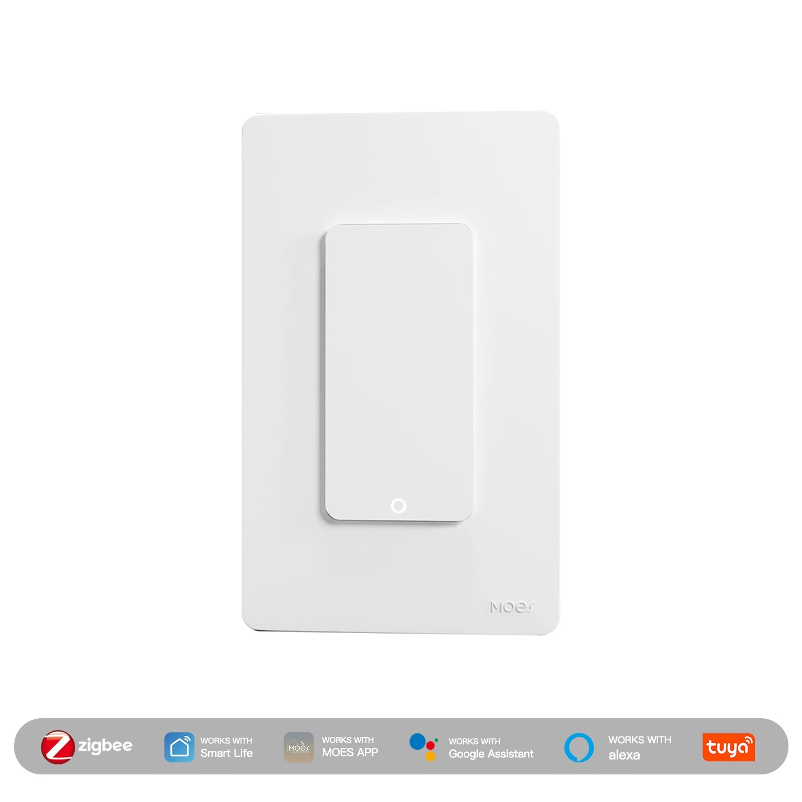 MOES Tuya ZigBee Smart Light Switch US Push Button Wall Switch Work With Alexa Google Home Neutral Wire/No Neutral Wire Required
