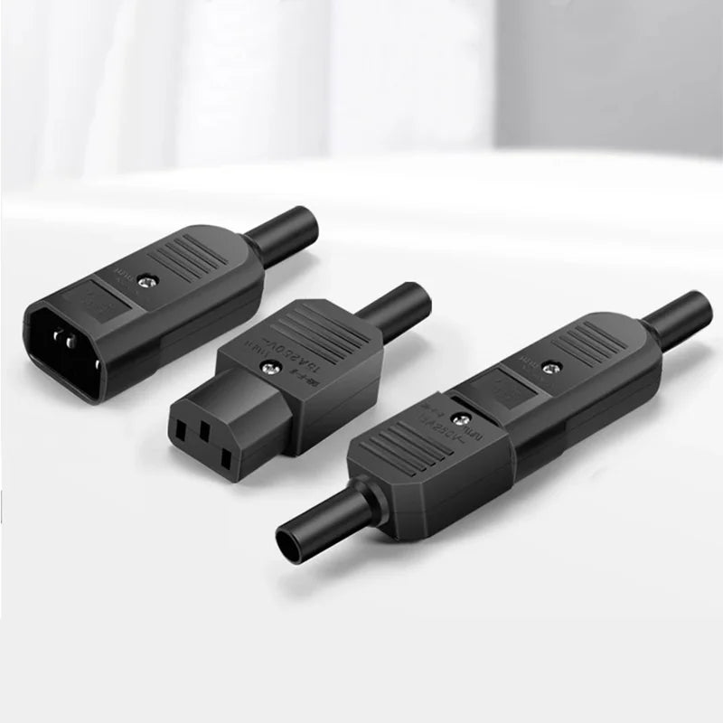 C13 C14 Electrical Power Socket Computer Mount Outlet 3 Pin IEC320 LED Rocker Switch Brass 10A Fuse Inlet Plug Connector 250v