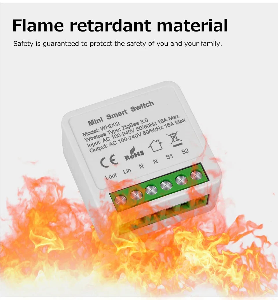 Tuya ZigBee or WiFi Smart Switch Automation Module Relay 16A Support 2 Way Control Breaker APP Voice for Alexa Google Home