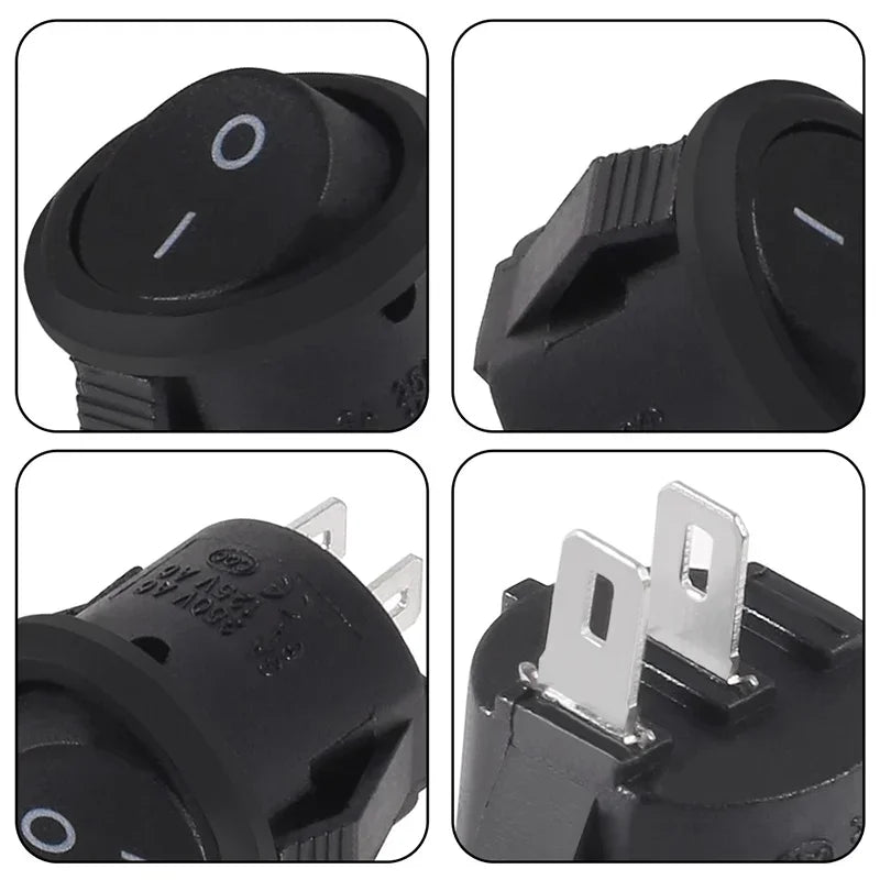 5/20pcs 12V Round Rocker Switch ON/OFF 2 Pin SPST Camper Van Caravan Motorhome 20MM Circle Toggle Switch