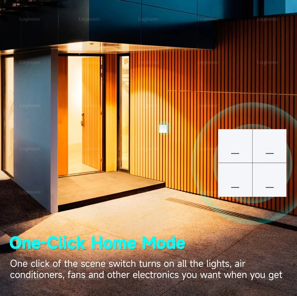 ZigBee Scene Switch 4 Gang 12 Scenario Wireless Push Button Controller Battery Powered Smart Life Tuya APP Home Automation
