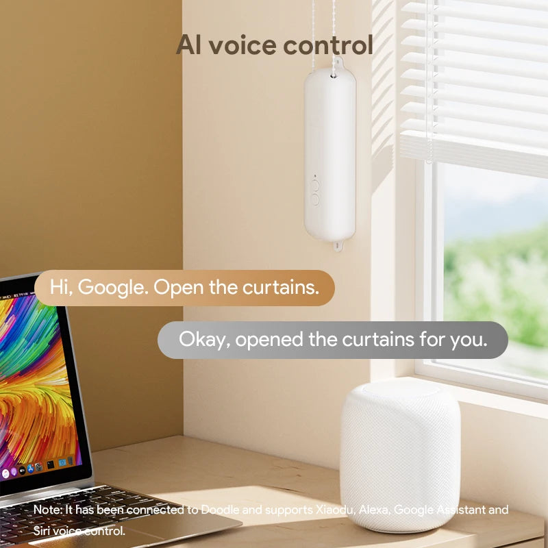 Tuya Roller Blind Robot Rechargable Automatic Curtain Motorised Shutter Opener Support Alexa Google Assistant Siri Voice Control