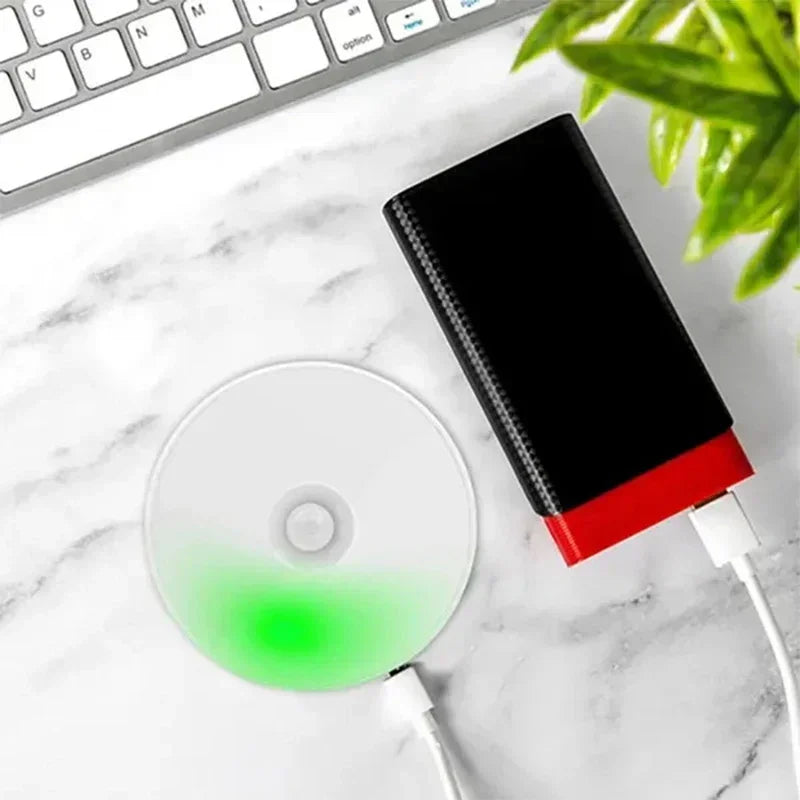 Motion Sensor Puck Lights LED Wireless USB Rechargeable Operated Under Cabinet Lighting on Shelf Display Closet Counter Light
