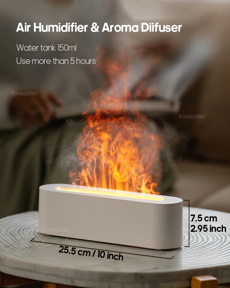 Simulation Colorful Flame Aroma Diffuser Air Humidifier Aromatherapy Essential Oil Timing Ultrasonic Cool Mist Maker Fogger