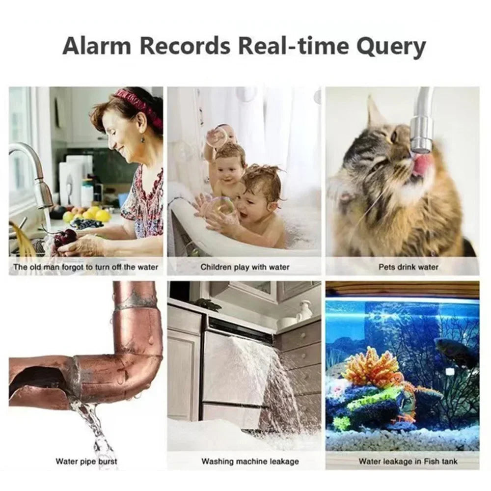 For Tuya Zigbee Water Leak Detector Smart Home Flood Sensor Real-Time Smart Life APP Alerts and Alarm History