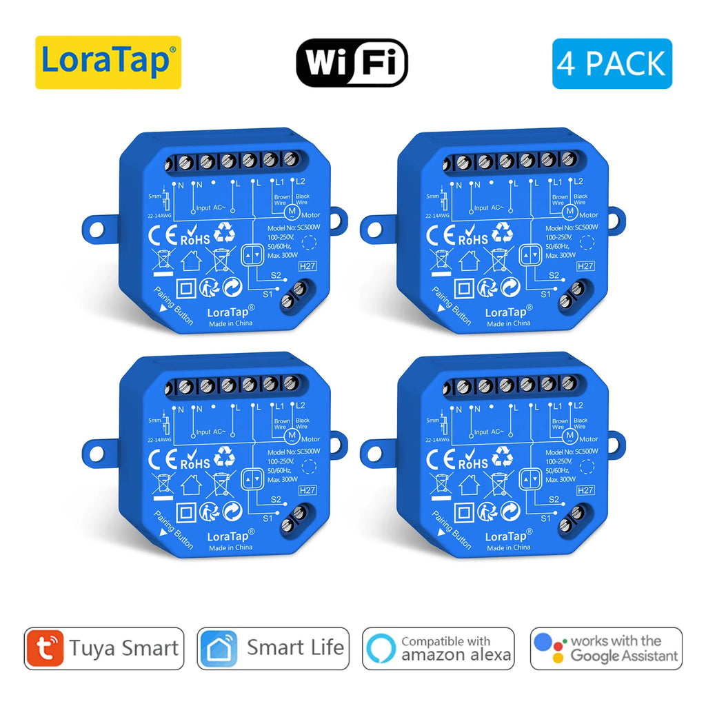 Wireless Roller Shutter Blinds Switch for Tubular Motors Percentage Progress Tuya Smart Life App Remote Control Google Assistant