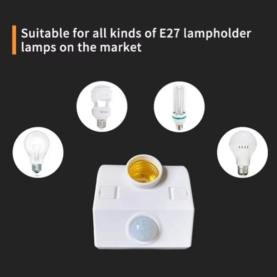 E27 LED 220V 110V PIR Motion Sensor White Switch 120° 2-6m Human Body Sensor Lamp Holder for Home Lighting Corridor Stairs Room