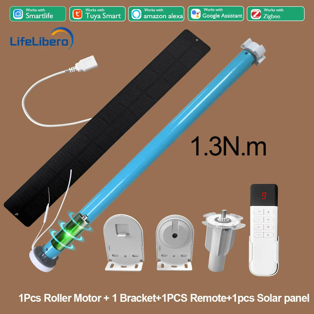 Lifelibero Tuya Zigbee Battery  Window Smart Curtains Blinds Roller Motor For 37 38mm Tube Work Alice Alexa Smart Speaker Home