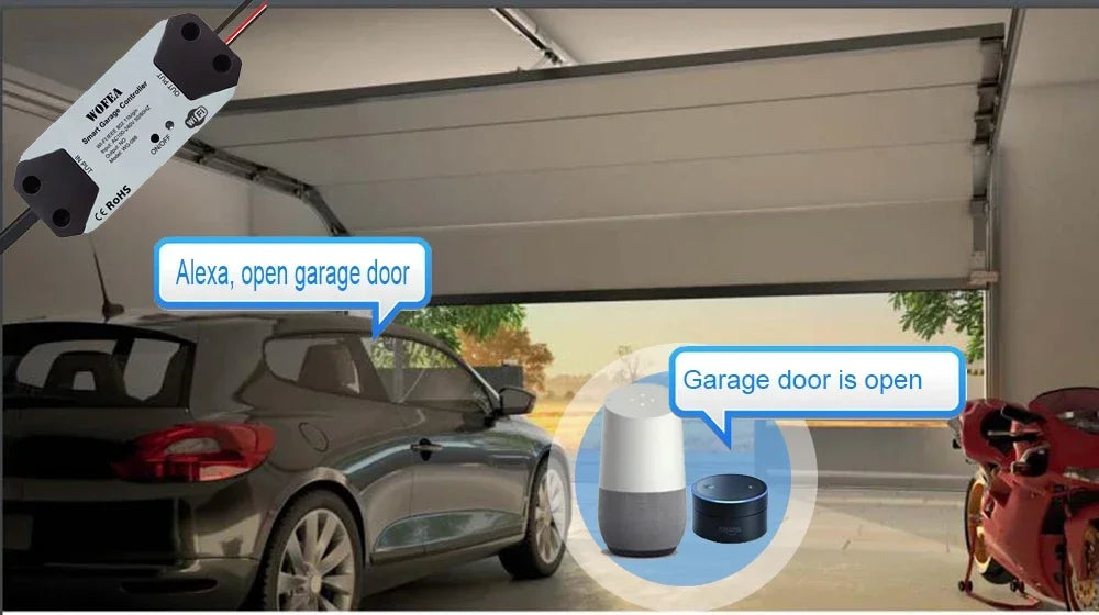 Smart Garage Door Opener Remote Control via Mobile Phone with Tuysmart Smartlife APP One Step Transformation for Smart Home Aut