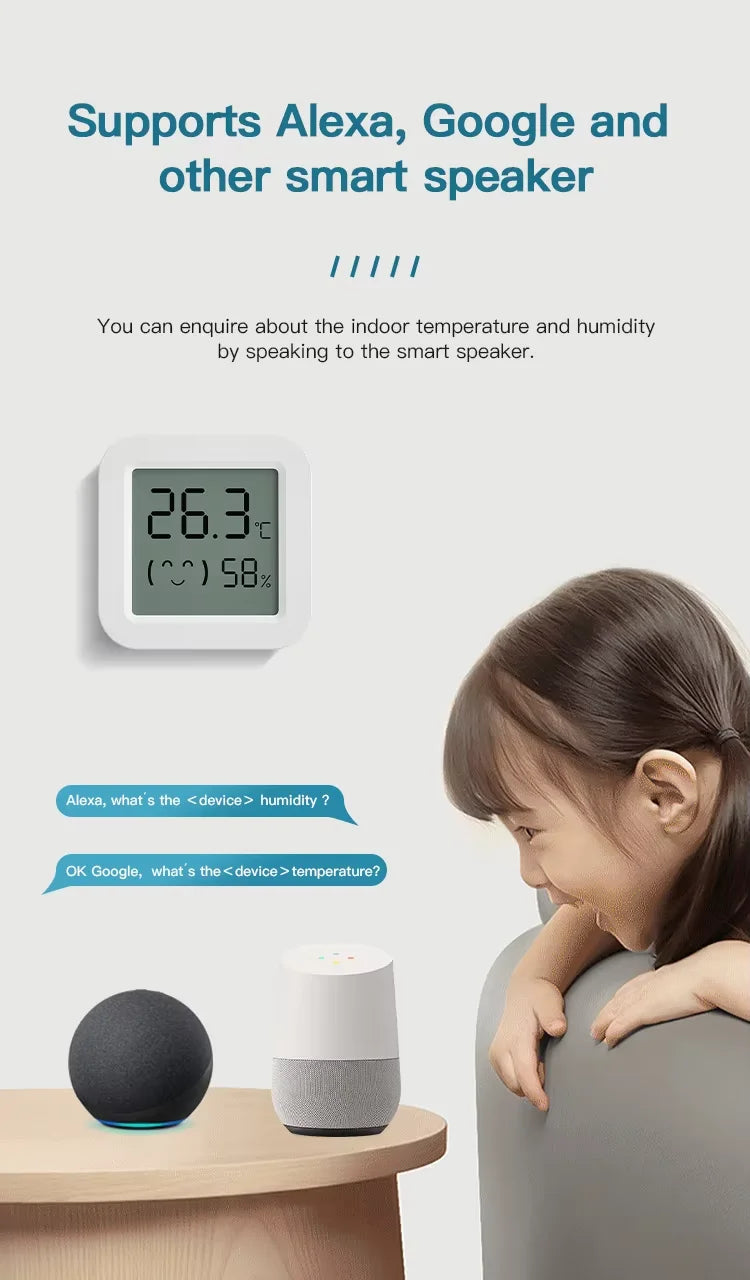 Zigbee Temperature Humidity Sensor For Smart Home LCD Screen Works With Tuya Alexa Google Home APP Smart Life Tuya Smart Yandex