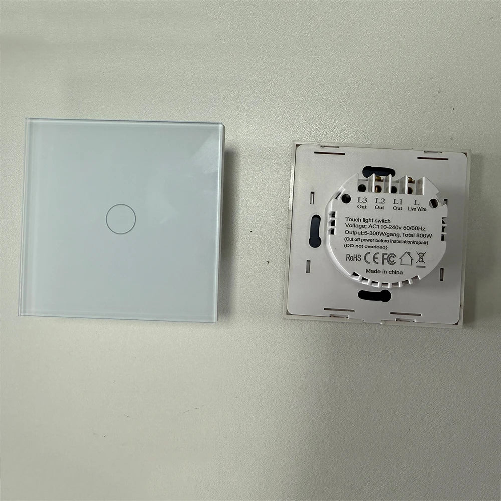 Tuya WiFi Smart Touch Switch 1/2/3/4 Gang 2-Way Control EU Glass Panel Light Switch Neutral Wire Alexa Google Voice Control Time