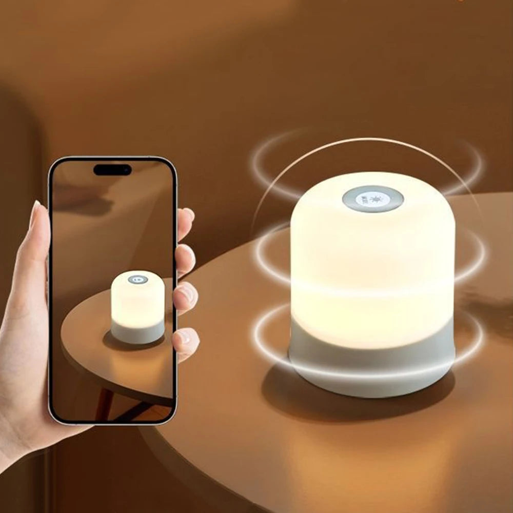 LED Night Light Rechargeable Dimmable Bedside Lamp 3 Colors Adjustable Soft Glow Eye Protection Portable Table Lamp for Bedroom