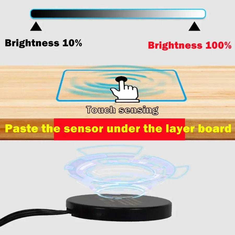 Aswesaw Sweep Dimmer Sensor Penetrating Switch DC 5V 12V 24V Wood Panel Touch Switch LED Dimmable Touch Sensing Hidden