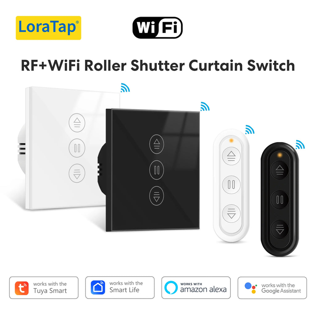LoraTap Tuya Roller Shutter Touch Panel Switch Smart Life App Remote Progress Bar Settings Voice Control via Google Home Alexa