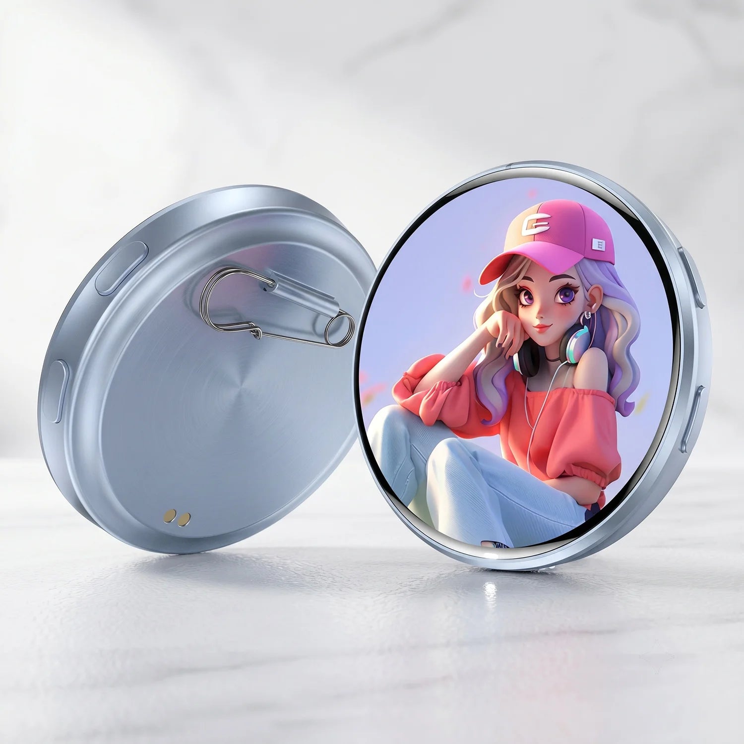 DIY Electronic Badge JPG GIF Video Dynamic Display Badge Anime Digital Display Badge Phone APP User-defined Picture Badge