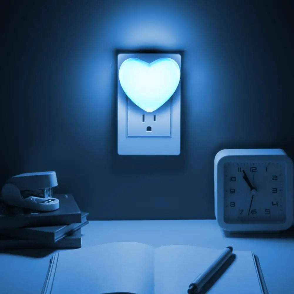 Heart Shape Night Light LED Night Light Sensor Control Night Lamp Energy Saving LED Sensor Lamp Bedroom Stair Hallway Night Lamp