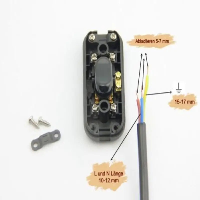 1PCS DIY ON/OFF Inline Switch 250V 6A Black/White Home Button Table Lamp Desk Light Cordless Cable Switch Electrical Accessories
