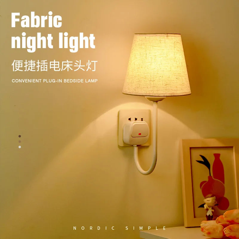 Remote Control Led Night Light Plug-in Eye Protection Sleep Soft Light Confinement Baby Feeding Wall Lamp Bedroom Bedside Lamp