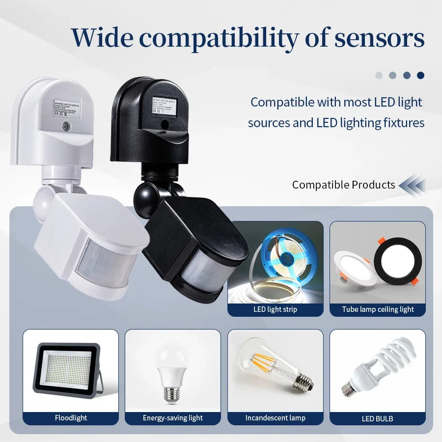 AC110-240V Motion Sensor Switch Automatic Infrared Human Body Induction Detector Timer Delay For Household Indoor Light Sensor