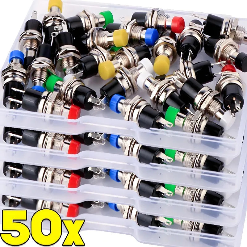 7Mm Momentary Push Button Switch Mini Pushbutton Switches Reset Jog Lock Free Switch Pre-Soldered Normal Open Light Pushbuttons