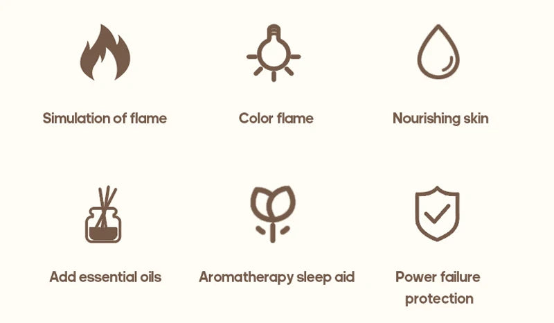 Simulation Colorful Flame Aroma Diffuser Air Humidifier Aromatherapy Essential Oil Timing Ultrasonic Cool Mist Maker Fogger
