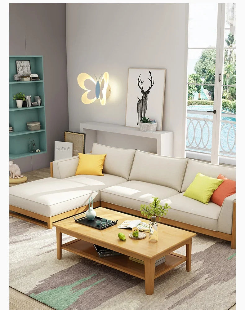 Modern LED Butterfly Wall Light For Bedroom Children's Room Bedside Wall Lamp Creative Personality Wall Decor Butterfly Sconce