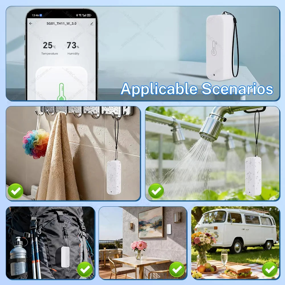 Zigbee 3.0 IP65 Waterproof Temperature Humidity Sensor Indoor Outdoor Compatible with Alexa Yandex Zigbee2MQTT Home Assistant