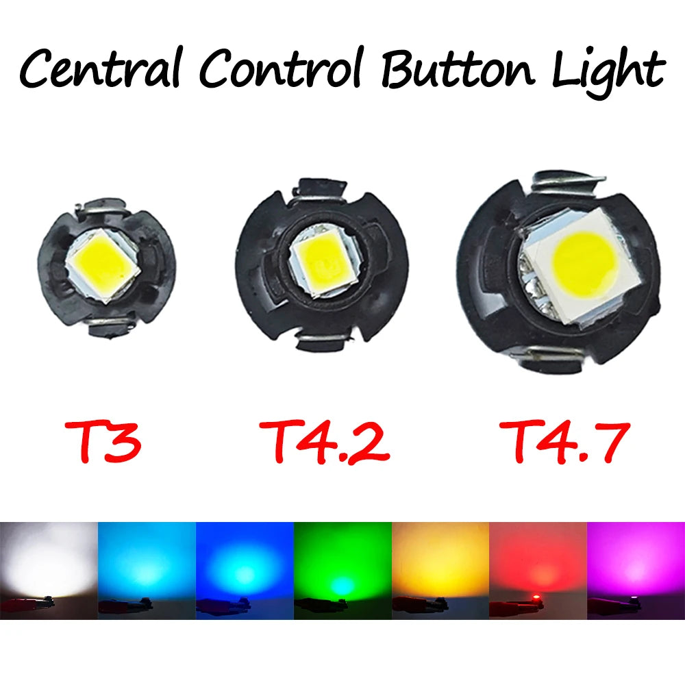 2pcs T3 T4.2 T4.7 Wedge Led Dashboard Light Bulbs For Car Instrument Cluster Guage Lights 12V Indicator Bulb Replacement