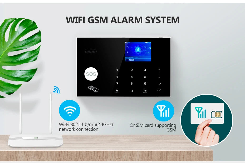 KERUI G30 Alarm System for Home WIFI GSM Security Alarm Panel with Temperature and Humidity Display Work Alexa Tuya Smart App