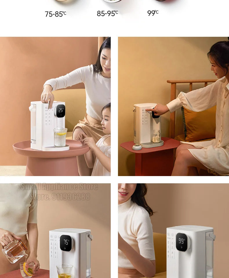 JMEY Instant Heat Water Dispenser Portable Home Office Tea Maker Two Water Filling Methods Water Heater Desktop Water Purifier