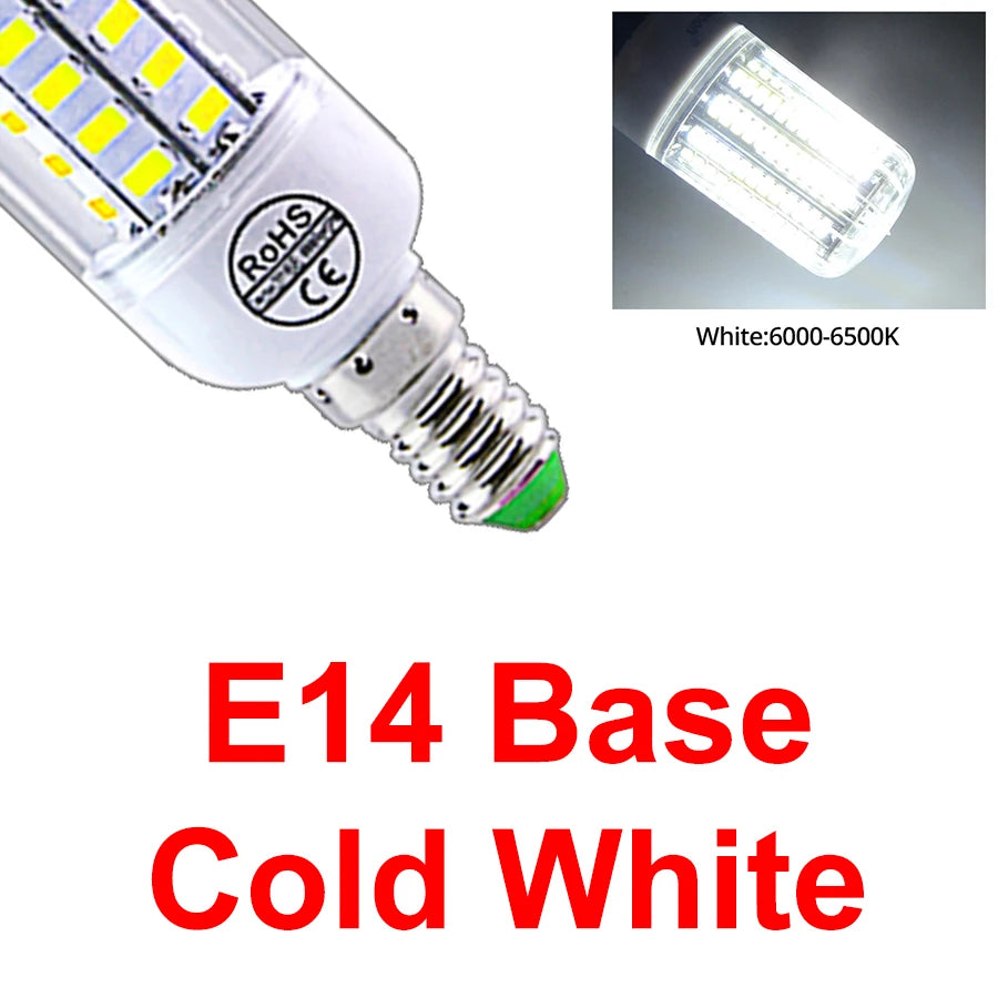 AC 220V E14 E27 LED Lamp SMD 5730 Corn Bulb 24 36 56 72LEDs Lamparas for Home Decoration Ampoule LED Light White Warm White