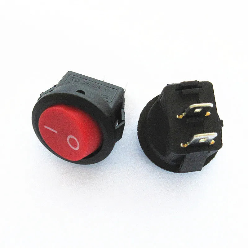 5/10pc ON/OFF Switch Red White Round Rocker Toggle Switch Plastic Push Button Switch Small power boat type switch