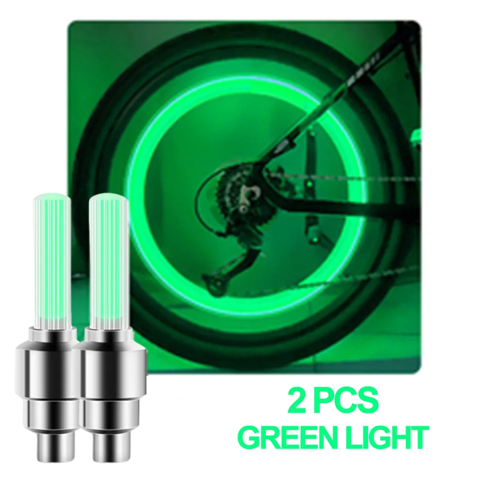 LED Bicycle Valve Light, Neon Bicycle Spoke Light, Bicycle Tire Valve Light, Night Riding Warning Light Bicycle Accessories