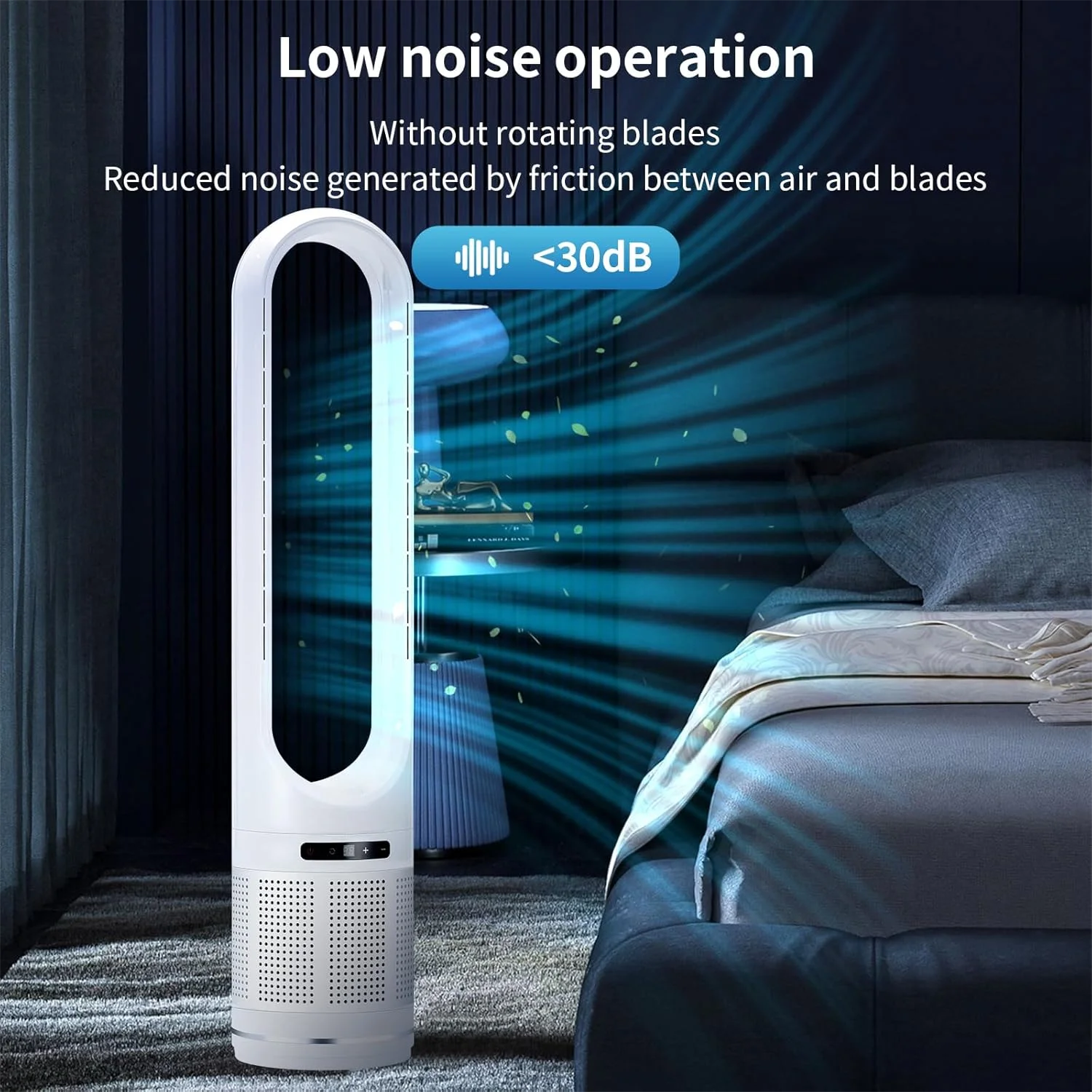 Smart Interior Modern and Luxurious Design 20W Electric air Cooling Bladeless Fan 8 Speeds