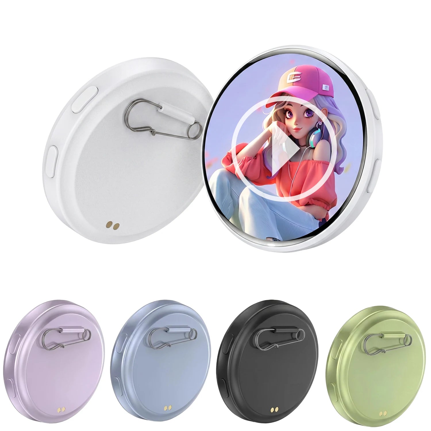 DIY Electronic Badge JPG GIF Video Dynamic Display Badge Anime Digital Display Badge Phone APP User-defined Picture Badge