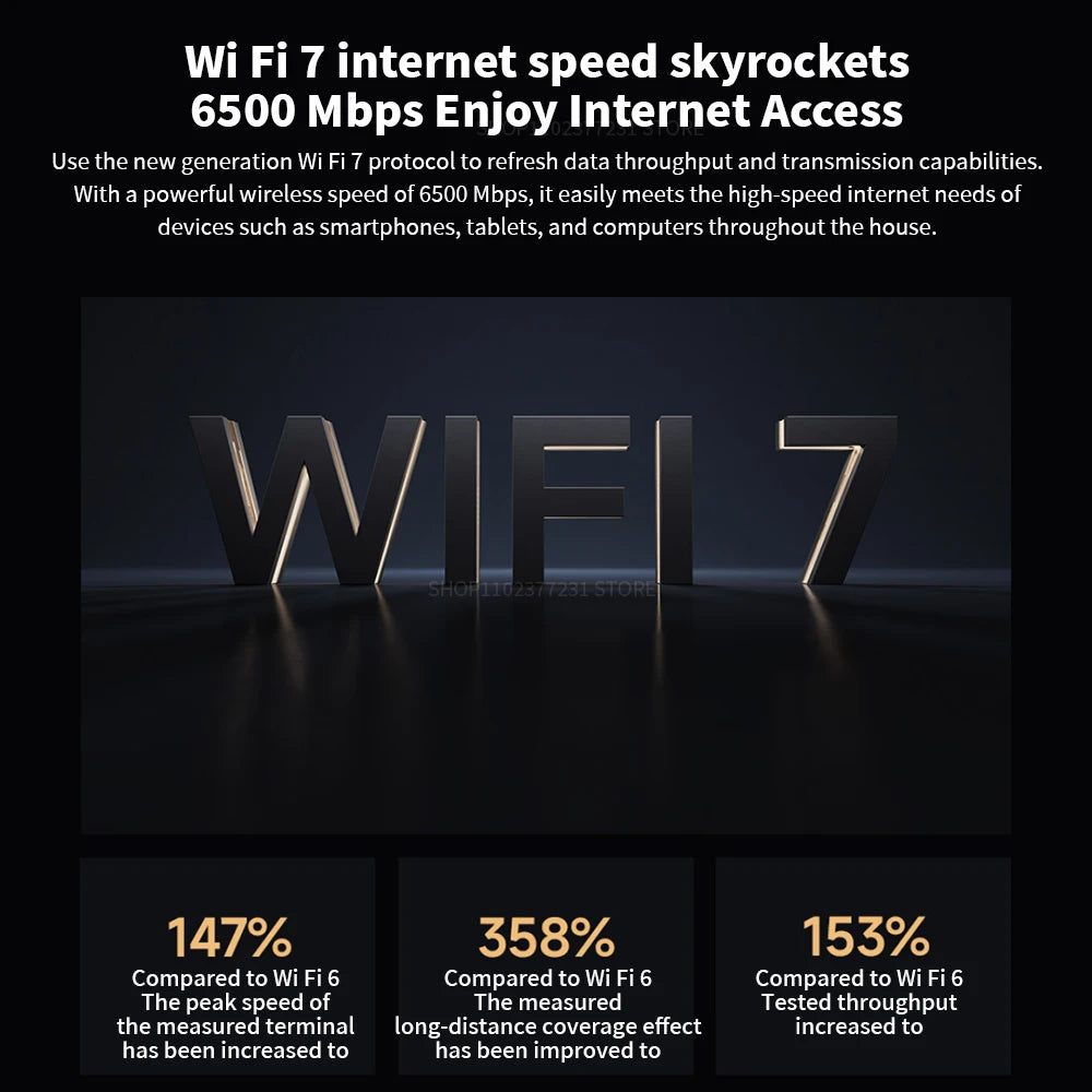 New Xiaomi Router BE6500 WiFi 7 6500M Full 2.5G Network Port 4-core Qualcomm Processor loT Smart Linkage Network Security Home -