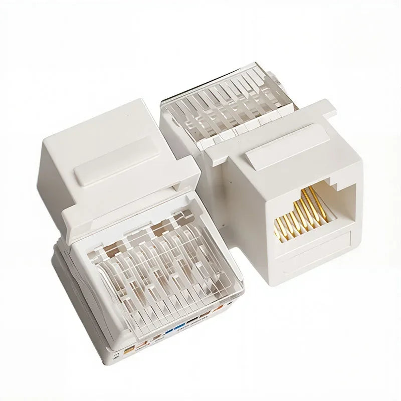 10/100Pcs Tool-Free Keystone Jack CAT5E  RJ45 Ethernet Wall Plate - U/UTP Network Module Adapter for Home/Office/Data Center