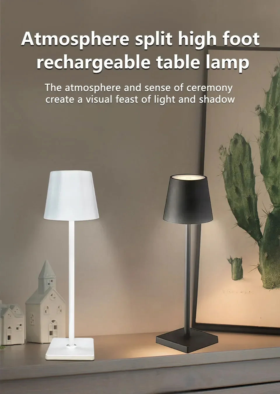 LED Night Light Rechargeable Table Lamp Wireless Touch Sensor Bedroom Bedside Lamps Dining Table Night Lights Room Decoration