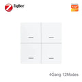 Tuya Zigbee Wireless Smart Scene Switch 4Gang 12 Modes Home Automatic Lighting Scene Button Controller Works with ZigBee Gateway