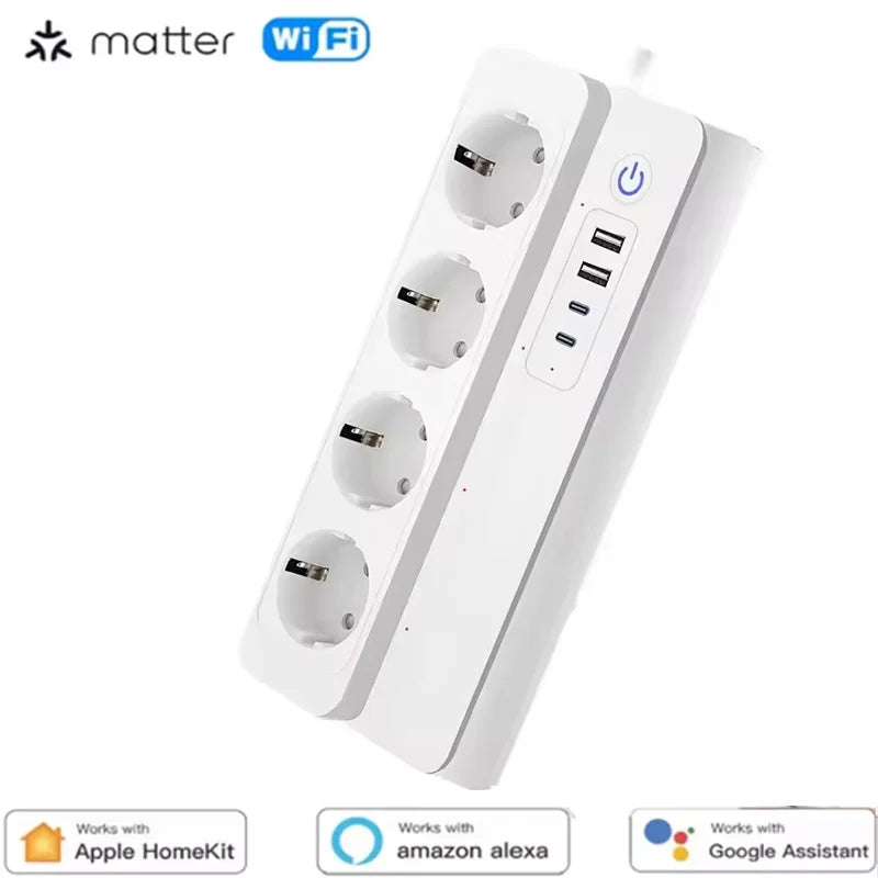 Smart socket WiFi Power Strip Multi Plug With 4 Plug 4USB Port Compatible With alexa google home Smart home Tuya Smart smartlife