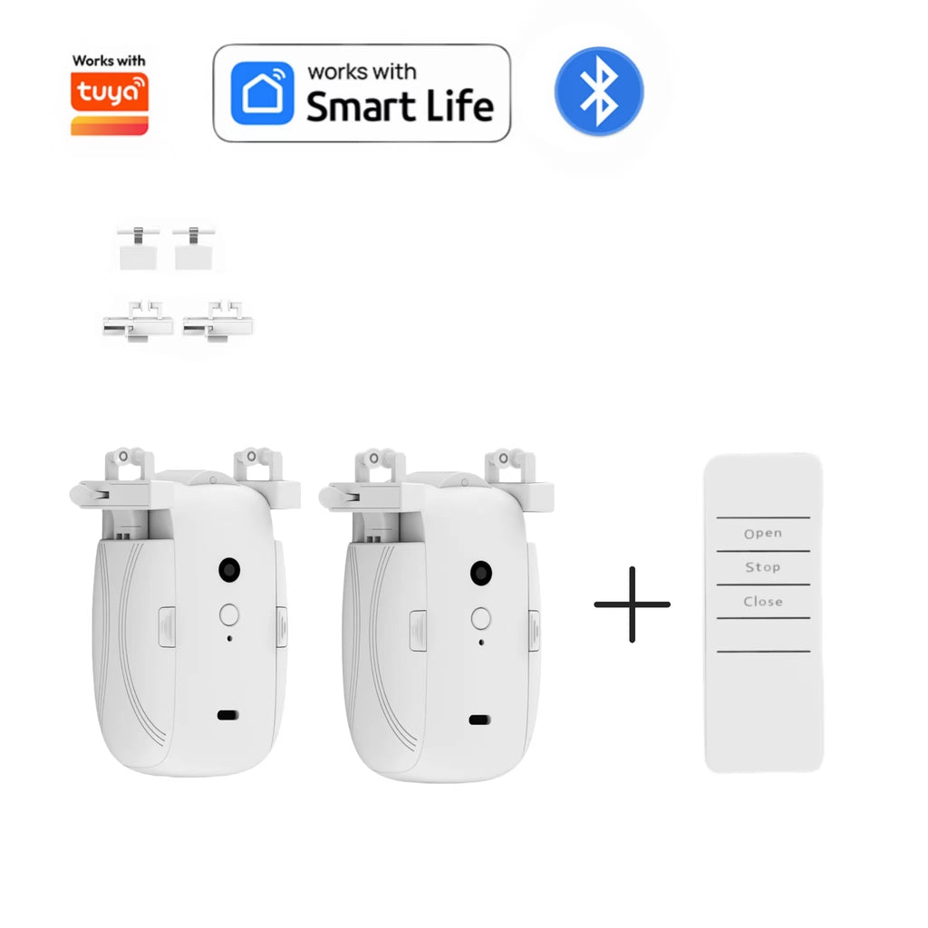 Smart curtain robot Works with Tuya WiFi /Bluetooth remote control Smart curtain controller App control  TU orbit Alexa Google