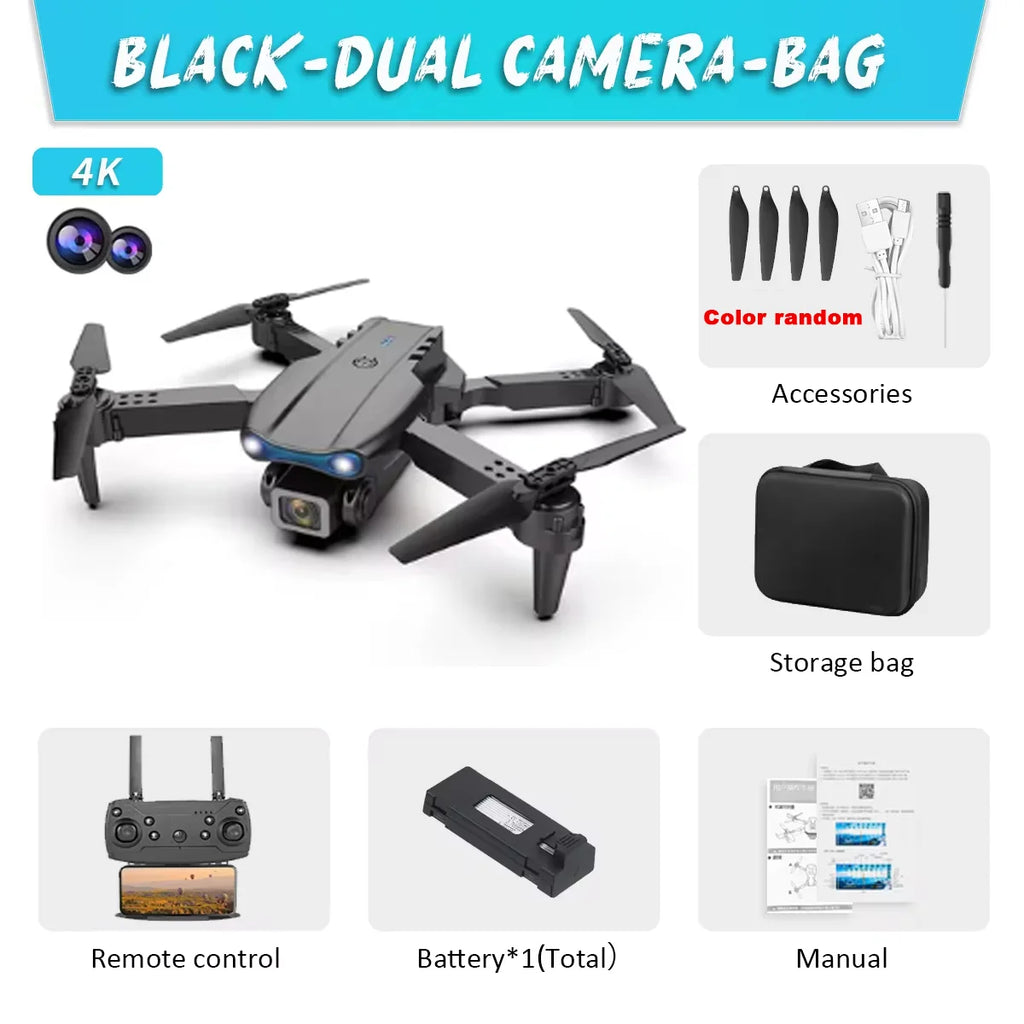 E99Pro HD Professional 4K Aerial Photography Drone Dual Camera WIFI FPV Quadcopter Obstacle Avoidance 40cm Blue Landing Pad Avai