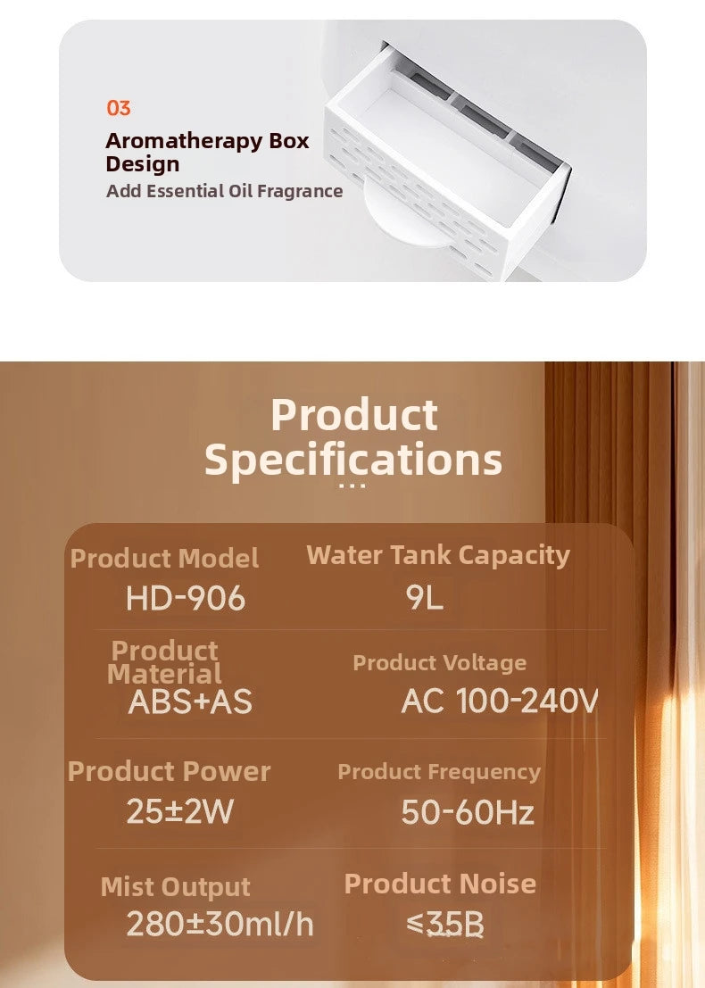 9L Smart Humidifier for Bedroom Ultrasonic Large Mist Air Humidifier Ultra-Quiet 28dB, Auto Shut-Off, Baby Safe White