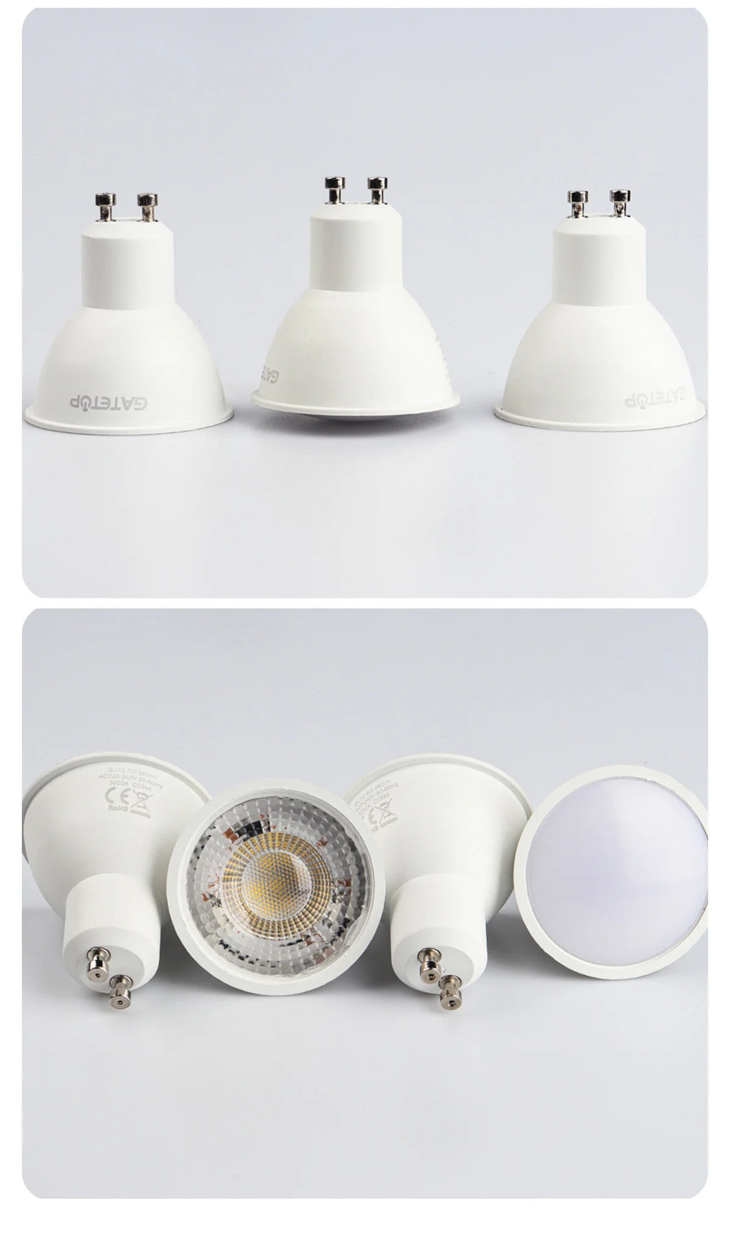 5/8/10/12pcs Dimmable GU10 Led Spotlight 220V Warm light 3000K 4000K 6000K Dimming Bulb Replace 50W halogen lamp home derection