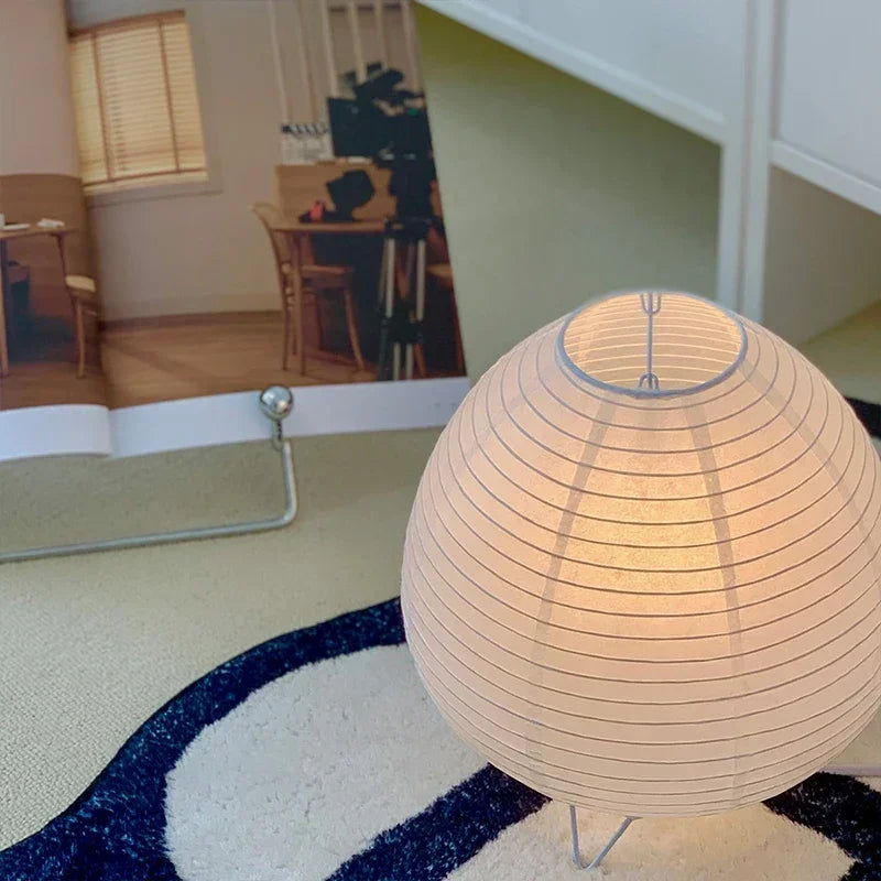 Japanese Lantern Led Table Lamp Living Room Bedroom Bedside Rice Paper Lights Study Homestay Art Creative Decor Table Lights