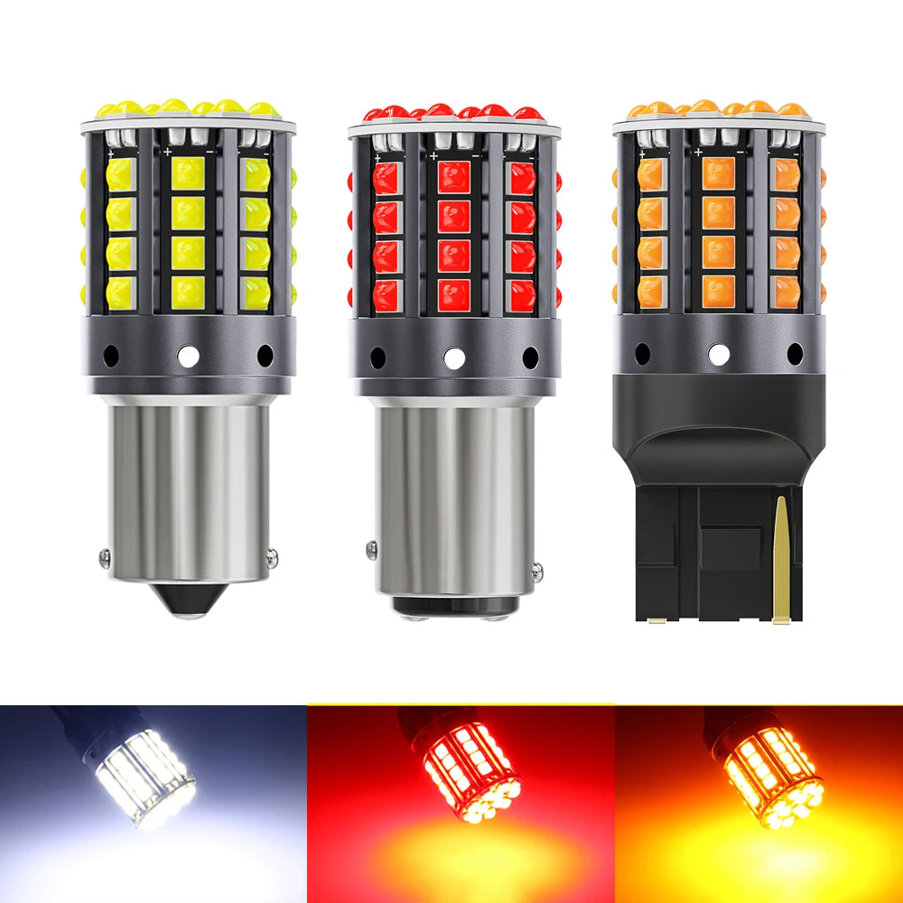 1×1156 ba15s p21w canbus bulbs py21w led turn signal yellow 7440 bulb bay15d 1157 canbus led reversing lights t20 7443 STOP LAMP