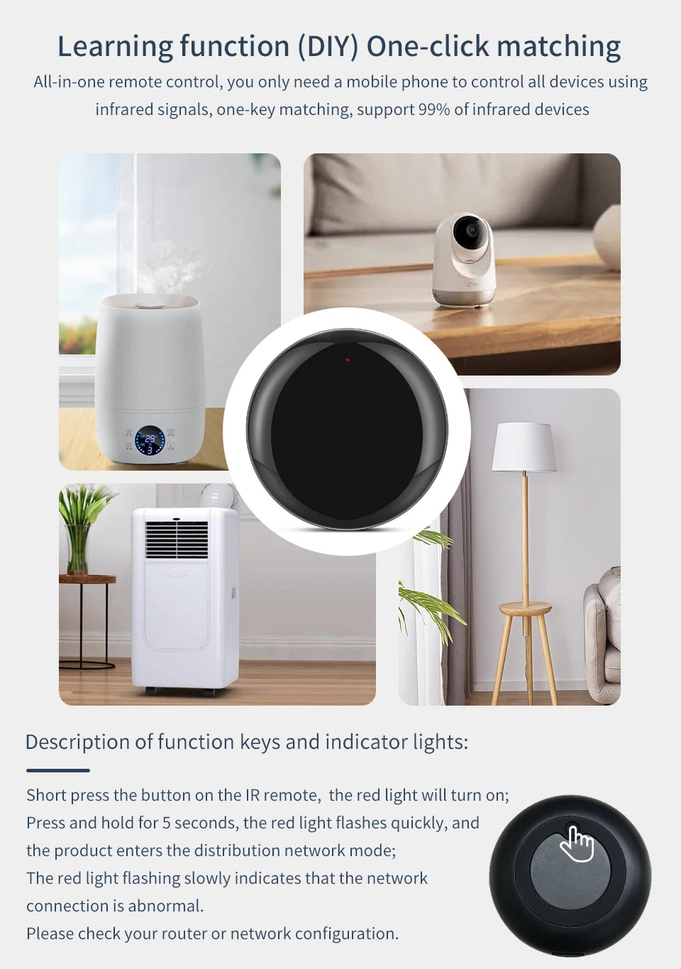 Tuya WiFi IR Control Hub Remote Control Smart Home Remote Universal Infrared Controller For Air Conditioner With Google Alexa